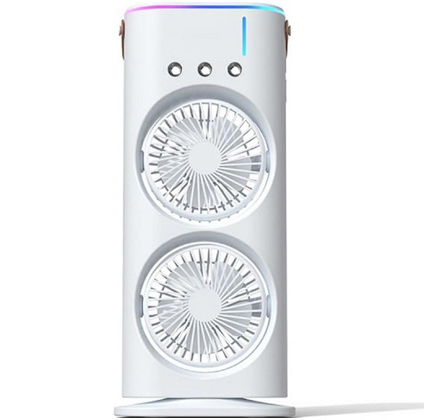 F18 Rechargeable LED Dual Spray Mist Fan With L…