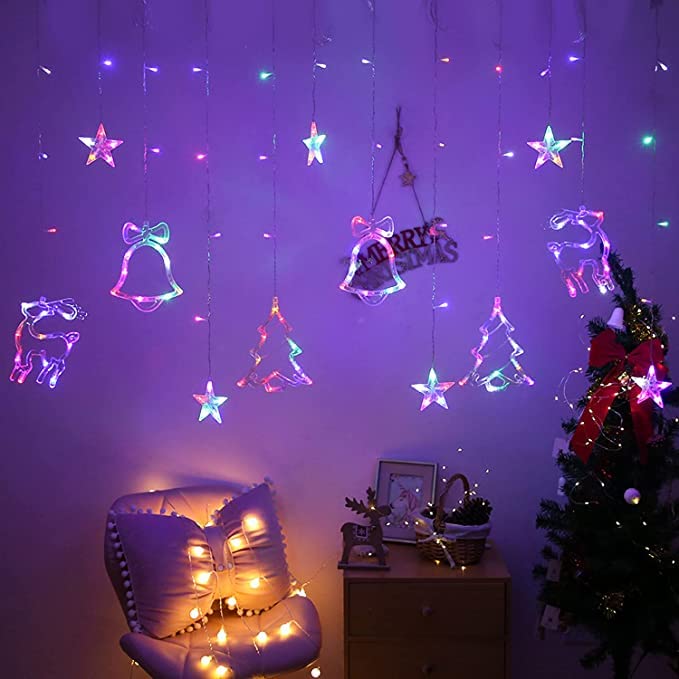 ZYF-8 Christmas Santa 12 Ornaments Curtain Fair… - Bundle of 3