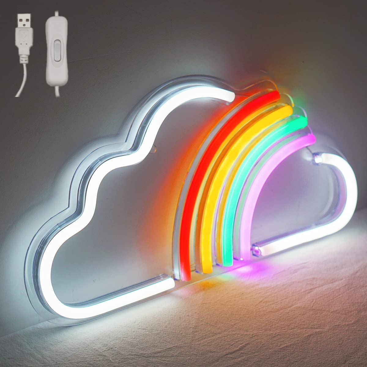C-11 USB Powered Rainbow Through Cloud Neon Lam… - Bundle of 2