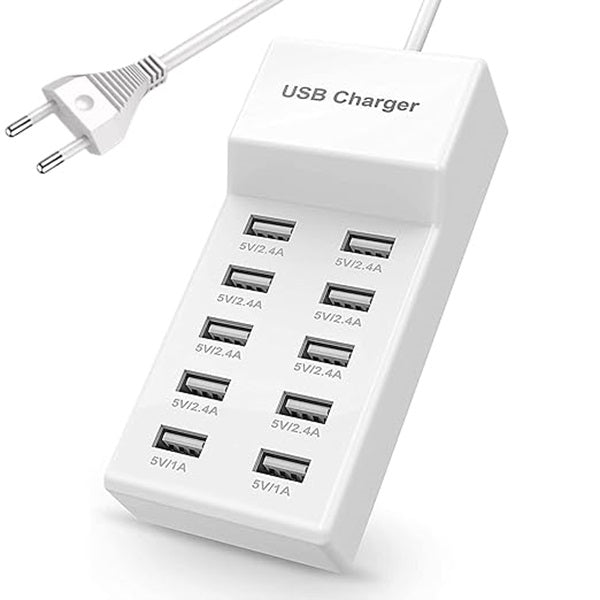 CH-649 Treqa USB Hub 10 Port 2.4A/1A - Bundle of 2