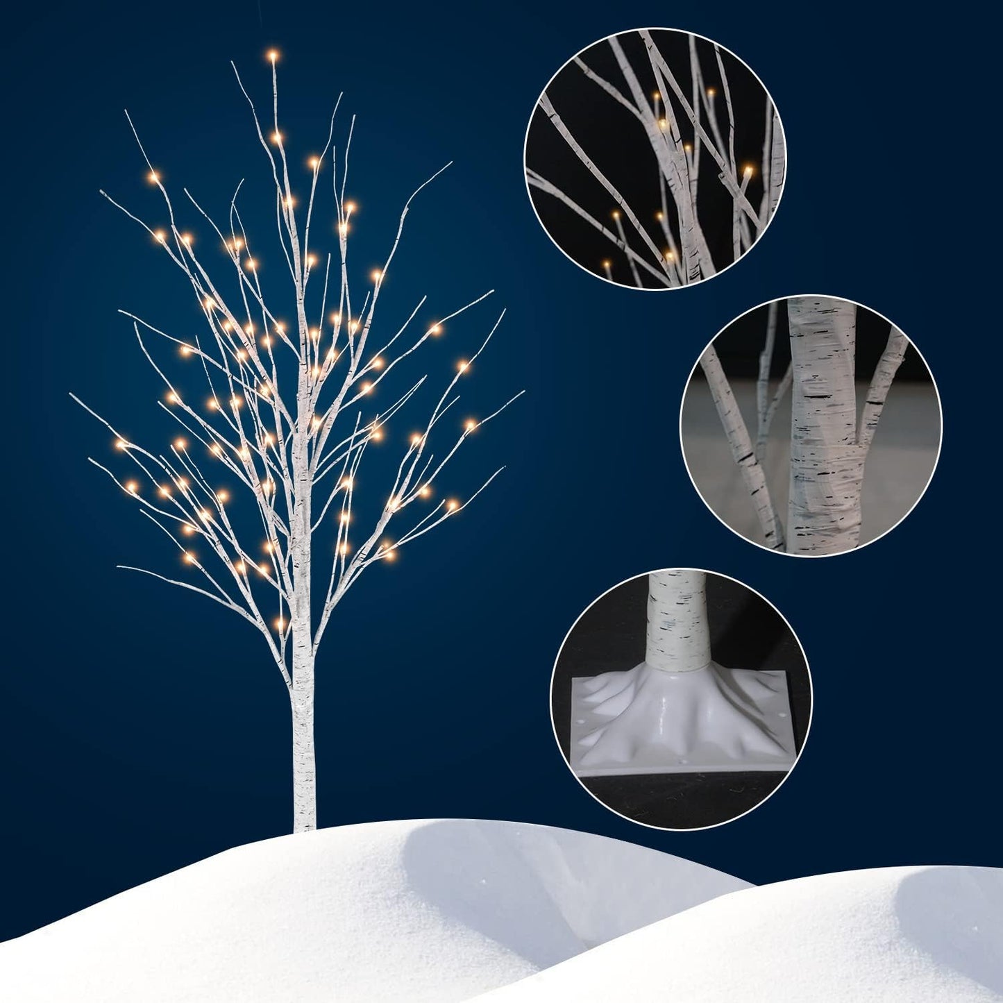 ZYF-121 Birch 140 LED Tree Light Warm White 1.8…