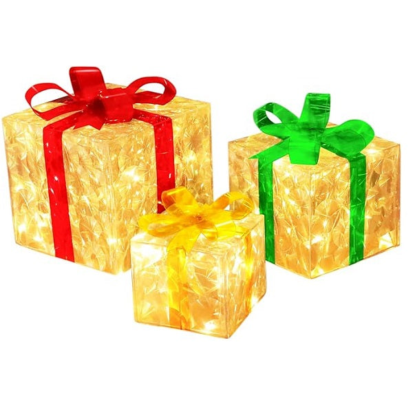 ZYF-174 Set of 3 Gift Boxes With Warm White LED… - Bundle of 2