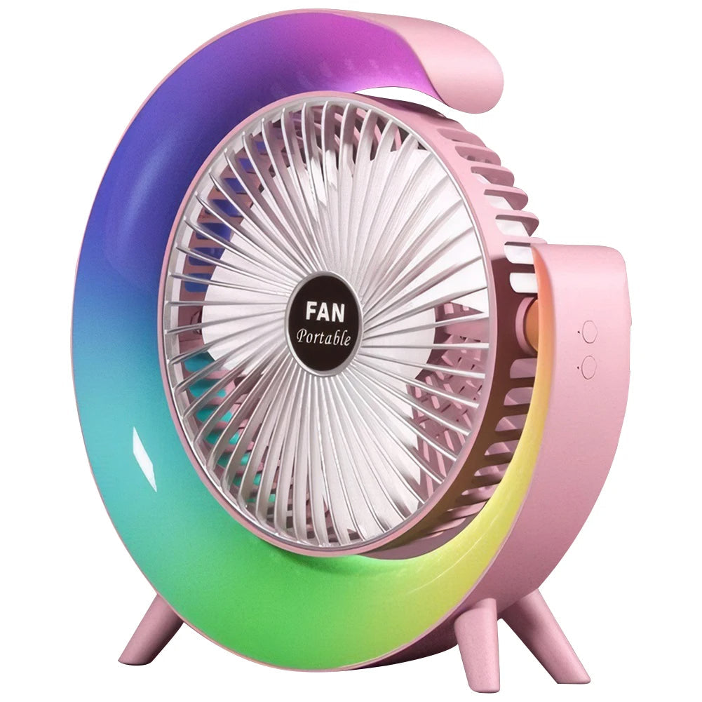 PM-095 Rechargeable Desktop Fan With Colorful N…