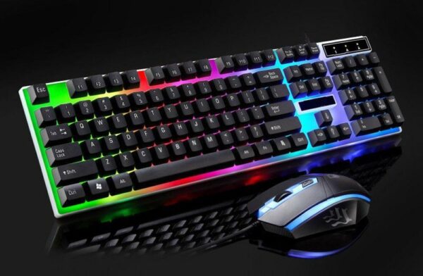 JG880 USB Wired Gaming Keyboard And Mouse Rainb… - Bundle of 3