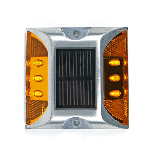 JG689 Solar Aluminum LED Road Stud Yellow - Bundle of 2