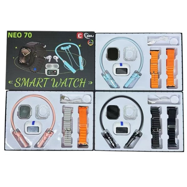 Neo 70 8 in 1 Smart Watch Set with Neck Bluetoo…