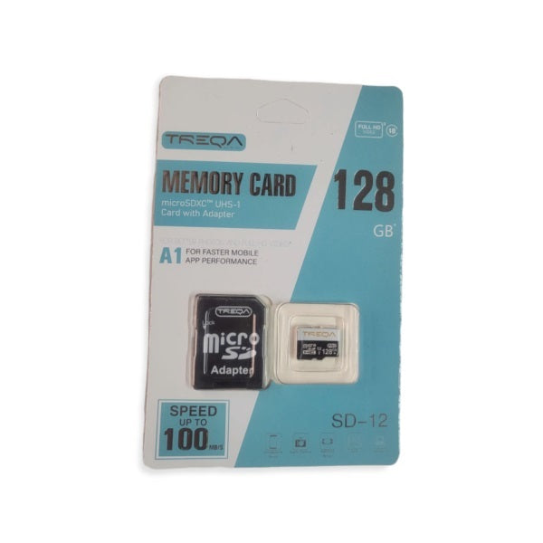 Treqa SD-12-128GB Micro SD Memory Card with SD … - Bundle of 2