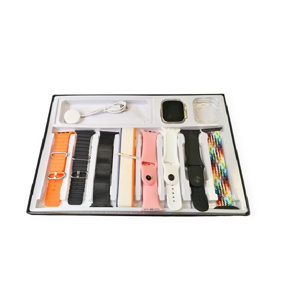 MCR-200 10 in 1 Smart Watch Set With 8 Straps - Bundle of 2
