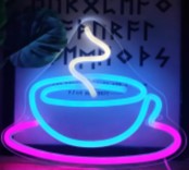 E-25 Tea Cup Back Panel Neon Lamp With 12V 2A P…