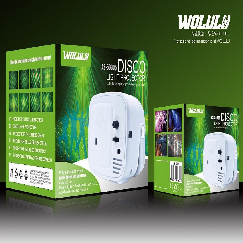 Wolulu AS-50305 Mini Laser Stage Light 6 in 1 - Bundle of 2