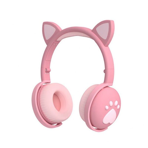 BK1 Cute Wireless Headphones LED Light Cat Ear …