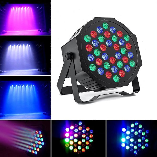 PM-002 Mini Flat Par DJ Stage Light 36 RGB LED - Bundle of 2