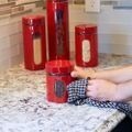 DH - 4 Piece Canister Set With Viewing Window - Red
