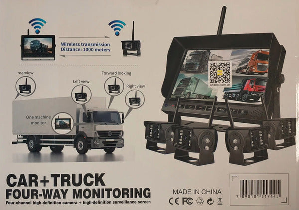 ANDOWL Q-CA698 4-Channel Wireless Heavy Vehicle Camera DVR Kit