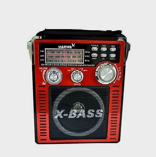 Harwa X-BASS 3 Band World Radio SD/USB MP3 Player with Torch and AUX Input