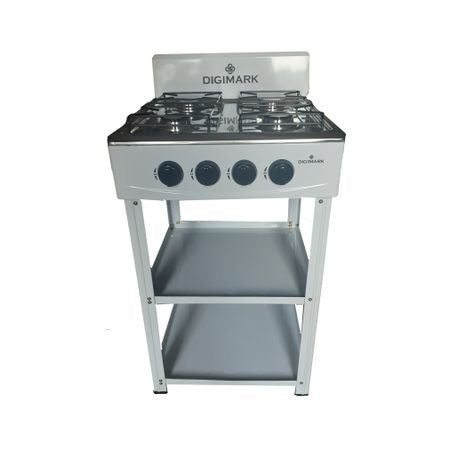 Freestanding 4 Burner Gas Stove with Shelves