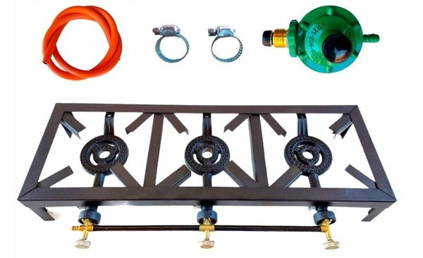 Box of 10 x 3 Burner Gas Stove Plus Accessories