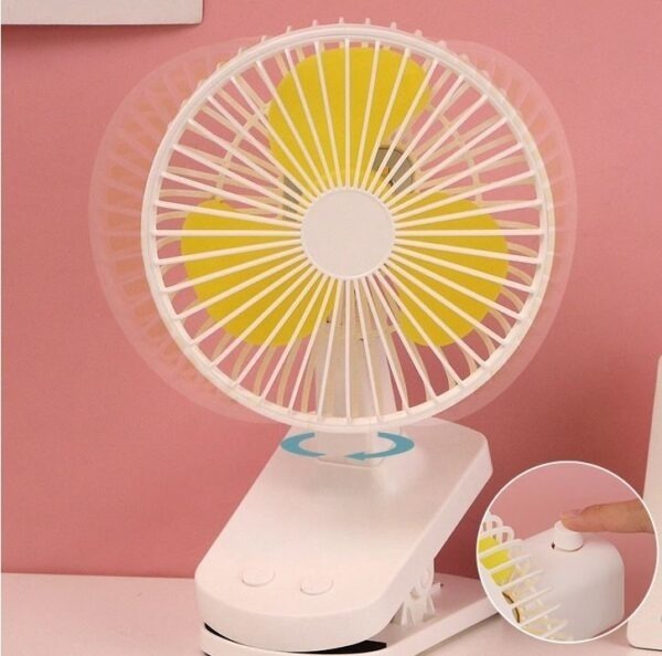 PM-022 Clip On Rechargeable Moveable Head Portable Fan x 3
