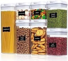 7 Pieces Air Tight Food Storage Containers - White