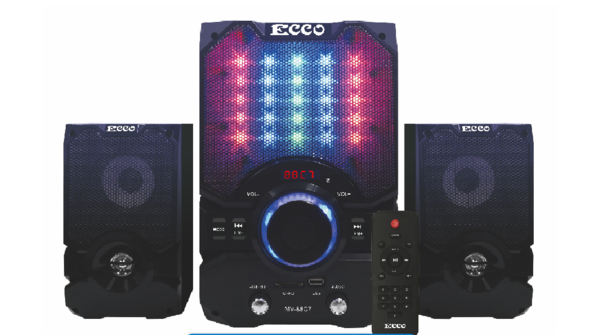Ecco 2.1 Channel Multimedia Speaker Wooden Body - MV88C7
