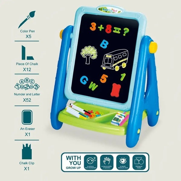 Double-Sided Magnetic Drawing Board for Kids - Reversible Whiteboard