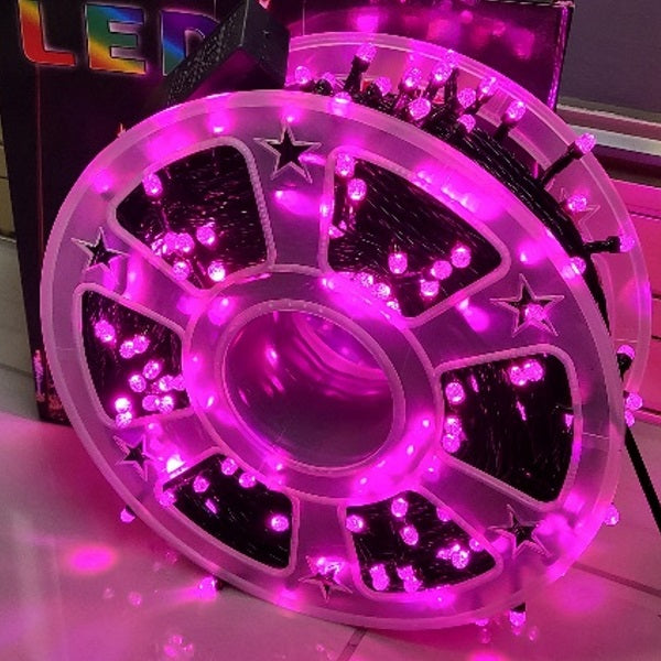 ZYF-D149 100M Pink 9V Fairy Light On Black Cabl…