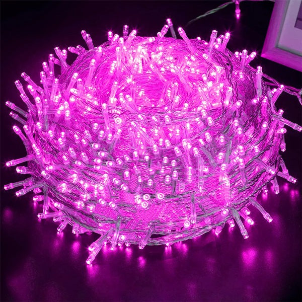ZYF-D205 100M Pink 9V Fairy Light On White Cabl…