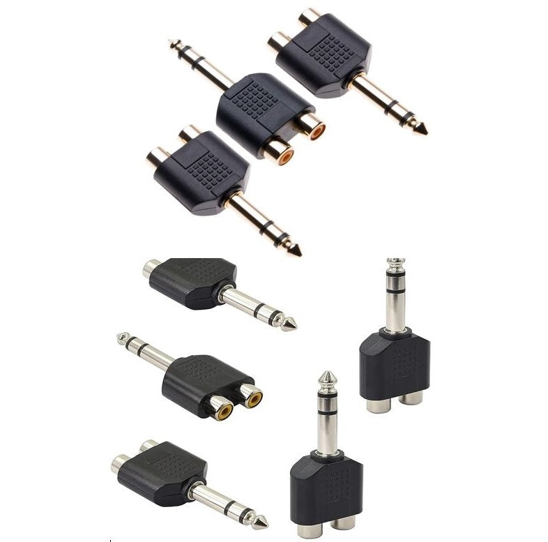 SE-L153 6.35mm Stereo Audio Plug To 2 RCA Femal…