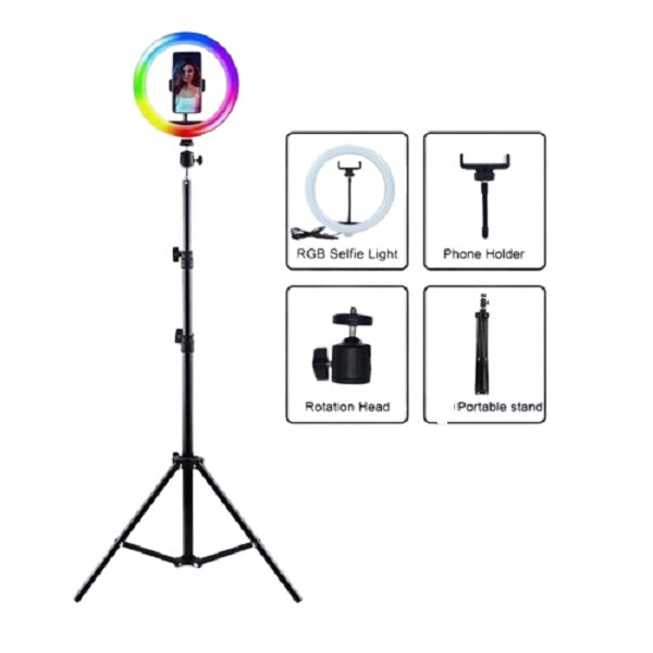 Wolulu AS-32721 10″ RGB Soft Ring Light w…