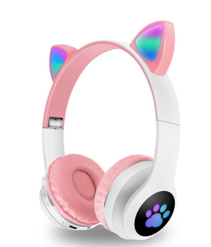Wolulu AS-51252 Bluetooth V5.0 RGB LED Cat Ear … - Bundle of 3