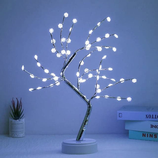 D-7 60 LED White Snowflake Table Lamp With Base… - Bundle of 2