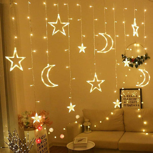 ZYF-10 Moon And Stars Fairy Curtain Light Warm … - Bundle of 3