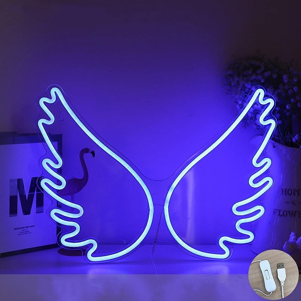 C-15-Wings USB Powered Wings Neon Lamp With Bac…
