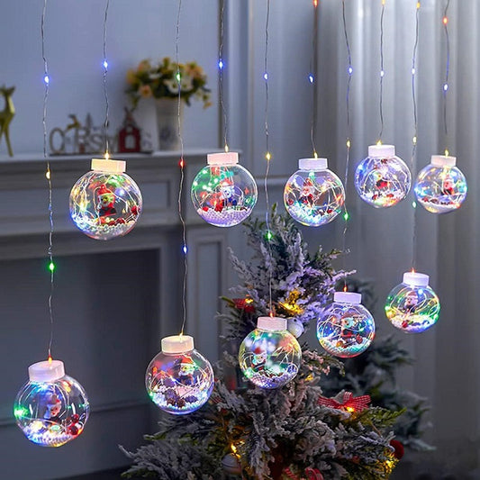 ZYF-18 RGB Ball Shaped Santa LED Fairy Curtain … - Bundle of 3