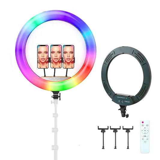 MJ56 22″ RGB And White Ring Light with 2.…