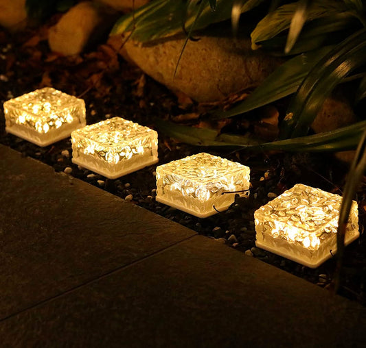 FA-LC57B Solar Powered Ice Bricks Lights Warm W… - Bundle of 2