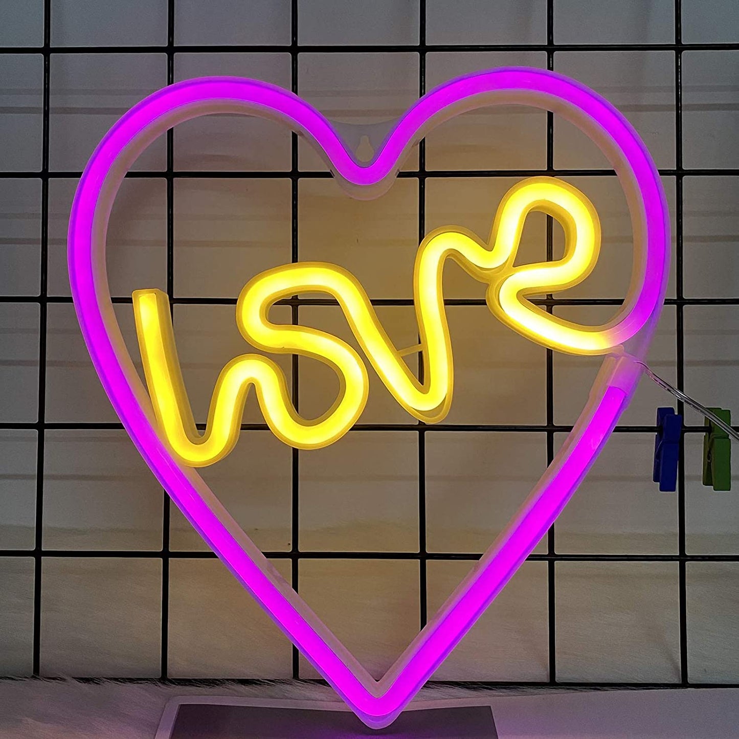 FA-A36 Love Heart Neon Sign Lamp USB And Batter… - Bundle of 3