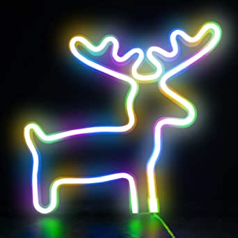 FA-A25 LED Reindeer Neon Sign Lamp USB And Batt… - Bundle of 3