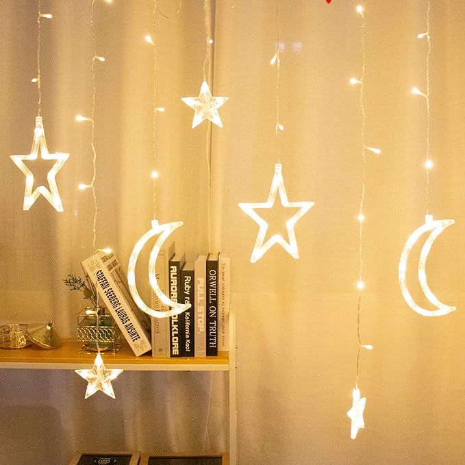 ZYF-12 Moon And Stars Fairy String Light White … - Bundle of 3