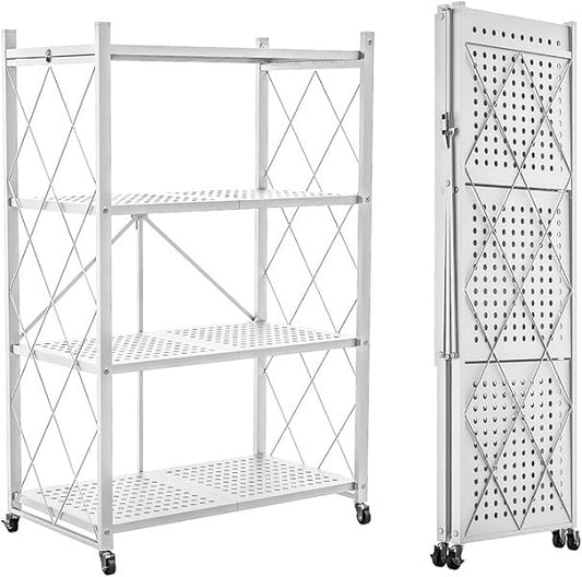 JG20375387 4 Tier Folding Trolley Shelf With Lo…