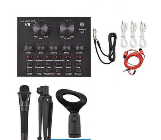 V+8 Sound Card Audio Interface External USB Liv…