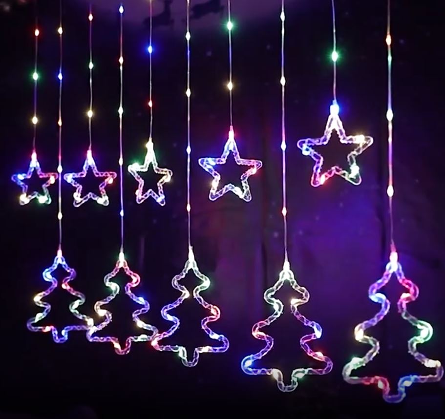 ZYF-29 Star And Christmas Tree LED Fairy Curtai… - Bundle of 3