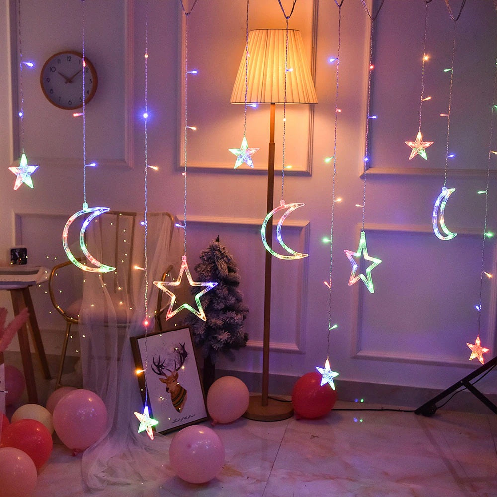 ZYF-11 Moon & Stars Fairy String Light RGB … - Bundle of 3