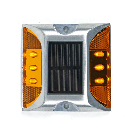 JG689 Solar Aluminum LED Road Stud Yellow - Bundle of 2