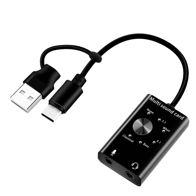 2 in 1 USB Type C Multi-Sound Card