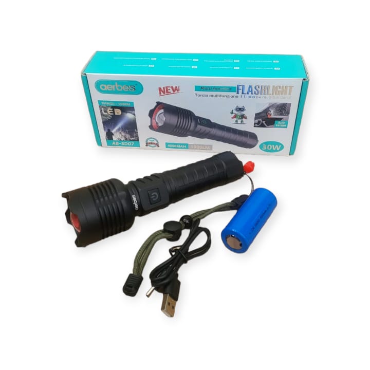 Aerbes AB-SD07 Rechargeable Telescopic Flashlig… - Bundle of 2