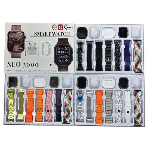 NEO-3000 12 in 1 Smart Watch Set with 7 Inter-c…