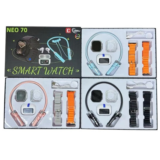 Neo 70 8 in 1 Smart Watch Set with Neck Bluetoo…