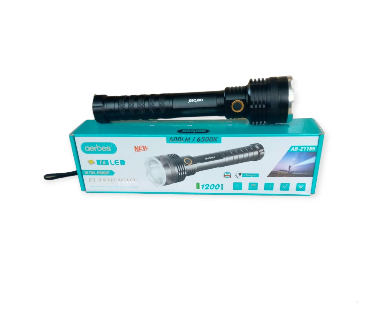 Aerbes AB-Z1185 Flashlight with 1200mah 18650 B… - Bundle of 2