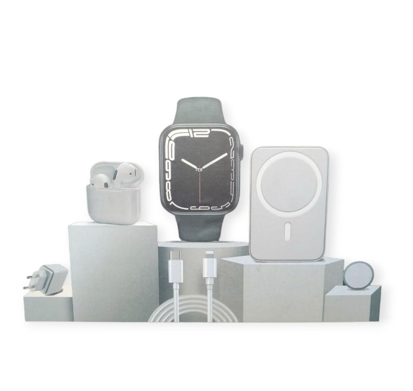 Smart Watch+ Bluetooth Earphones +USB-C /USB Ma…